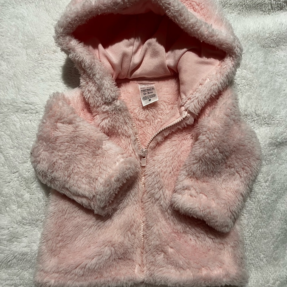 Carter's Pink Fuzzy Hooded Jacket